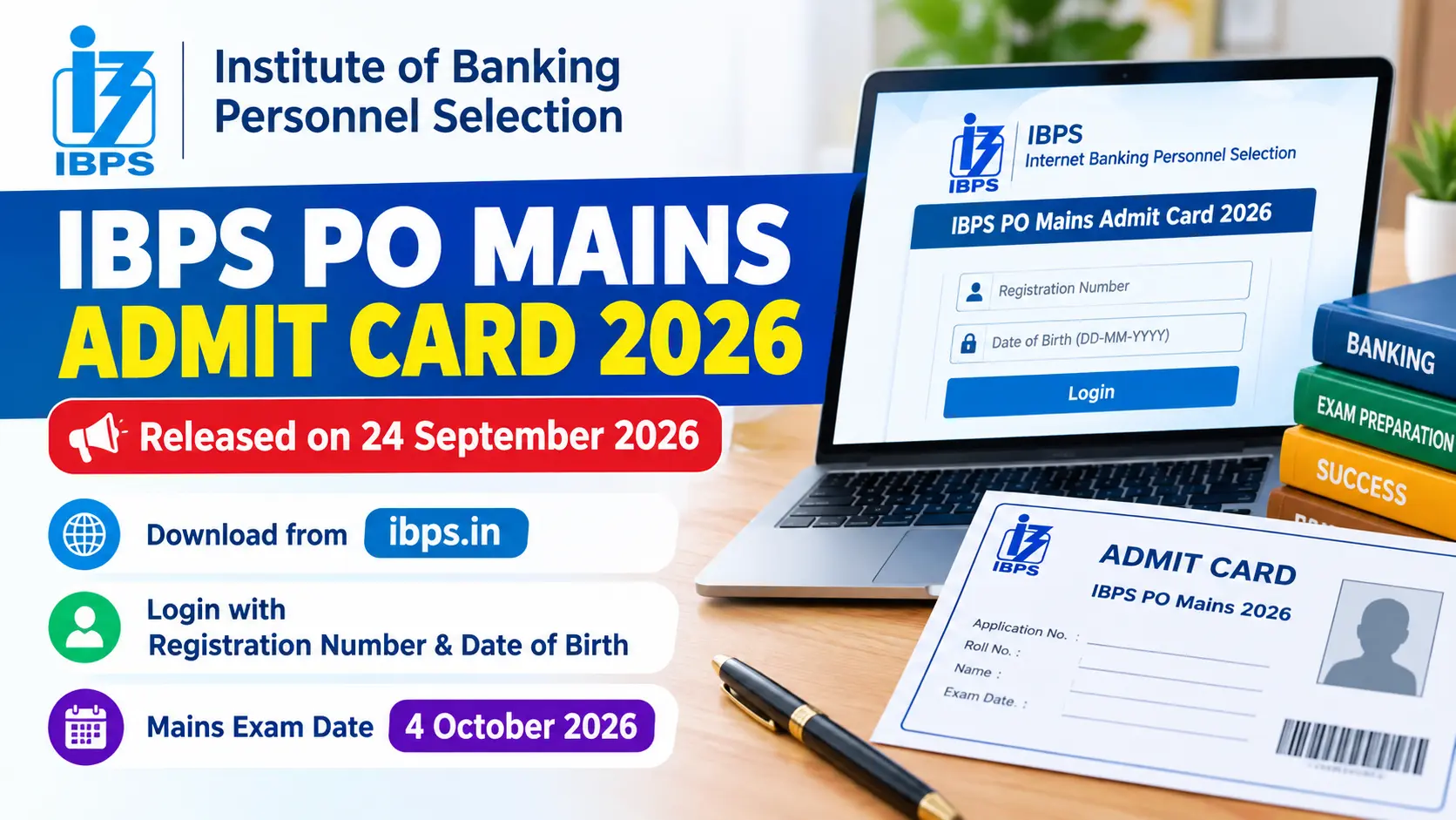 IBPS PO Mains Admit Card 2026 Released: Download Call Letter