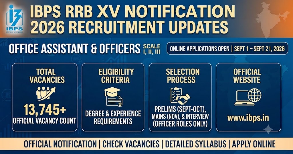 IBPS Regional Rural Banks Recruitment 2026: Apply for CRP RRBs XV Posts - Full Guide