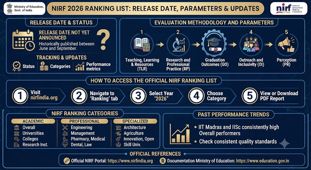 NIRF 2026 Ranking List: Release Date, Parameters & Updates