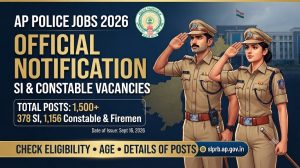 AP Police SI, Constable Jobs 2026 notification was officially issued