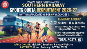 RRC Southern Railway Sports Quota Recruitment 2026