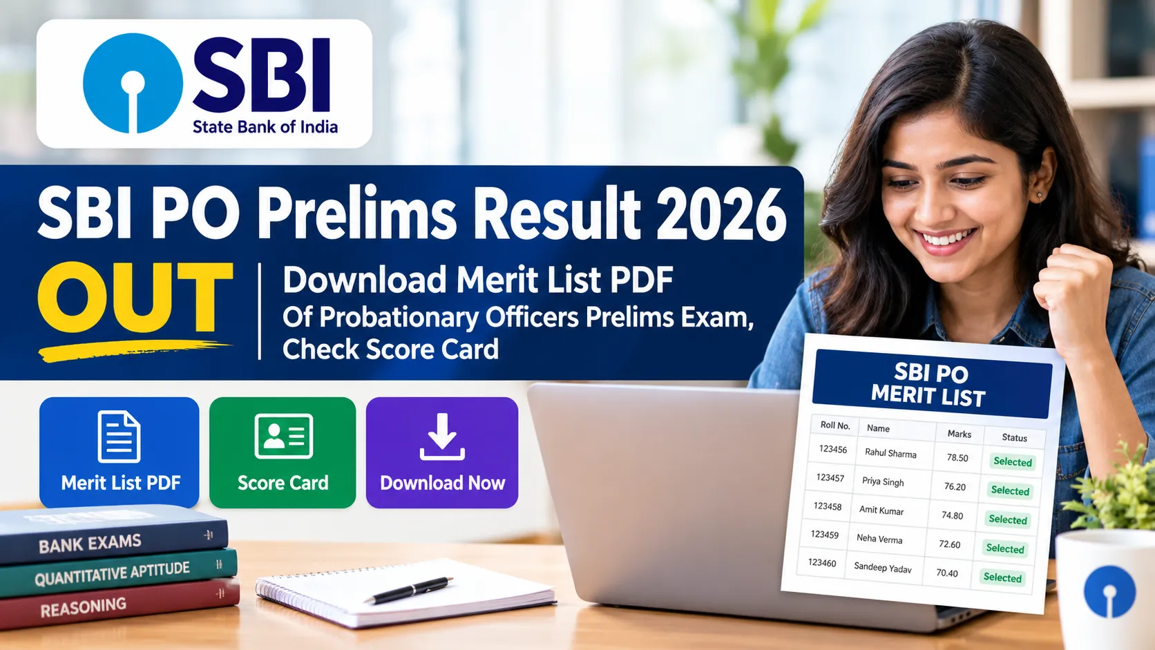SBI PO Prelims Result 2026 OUT: Download Merit List PDF Of Probationary Officers Prelims Exam, Check Score Card