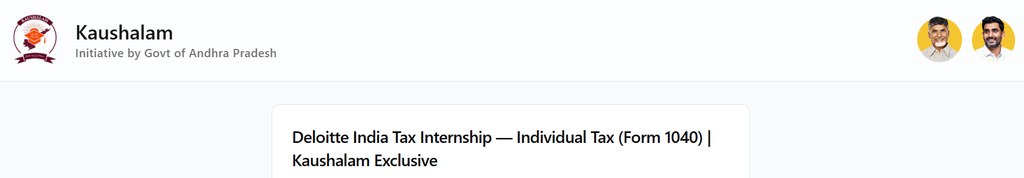 Kaushalam Deloitte US Tax Internship 2026: ₹25,000 Stipend for AP Students