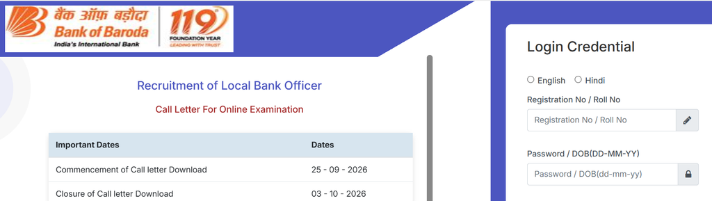 Bank of Baroda LBO Admit Card 2026: Direct Link & Exam Guide