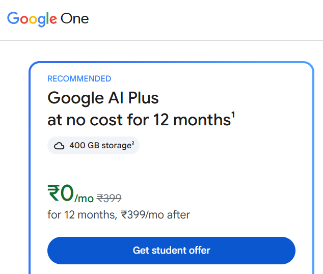 Google Gemini Free Student Plan