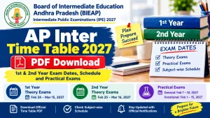 AP Inter Time Table 2027 PDF Download: 1st & 2nd Year Exam Dates, Schedule and Practical Exams