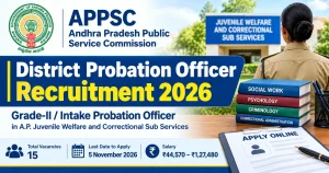 APPSC District Probation Officer Recruitment 2026: Apply Online for 15 Posts, Eligibility, Salary and Last Date