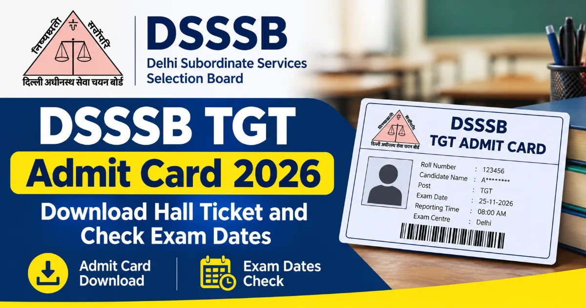 DSSSB TGT Admit Card 2026: Download Hall Ticket and Check Exam Dates