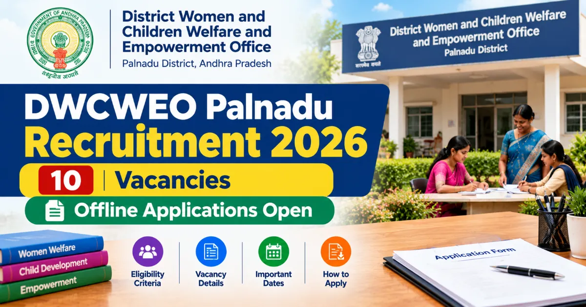 DWCWEO Palnadu Recruitment 2026: 10 Vacancies, Offline Applications Open