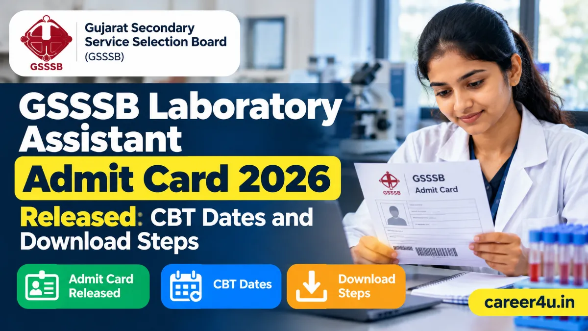 GSSSB Laboratory Assistant Admit Card 2026 Released: CBT Dates and Download Steps