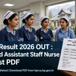 HPRCA Result 2026 OUT : Download Assistant Staff Nurse Merit List PDF
