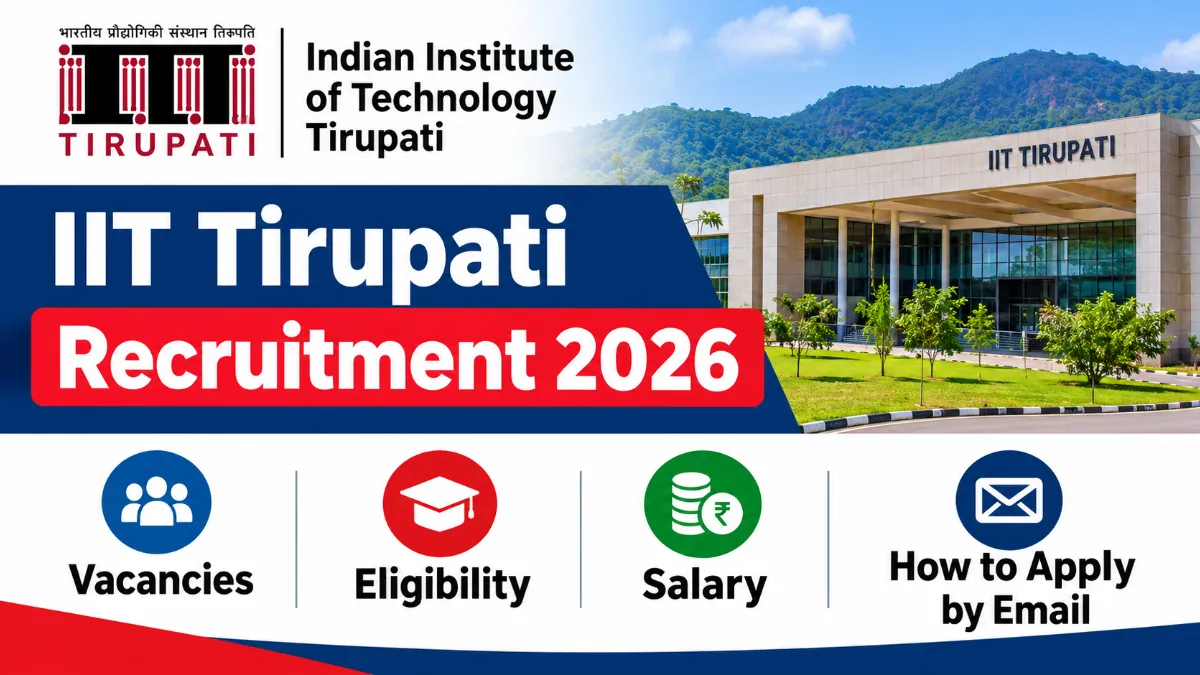 IIT Tirupati Recruitment 2026: Vacancies, Eligibility, Salary and How to Apply by Email