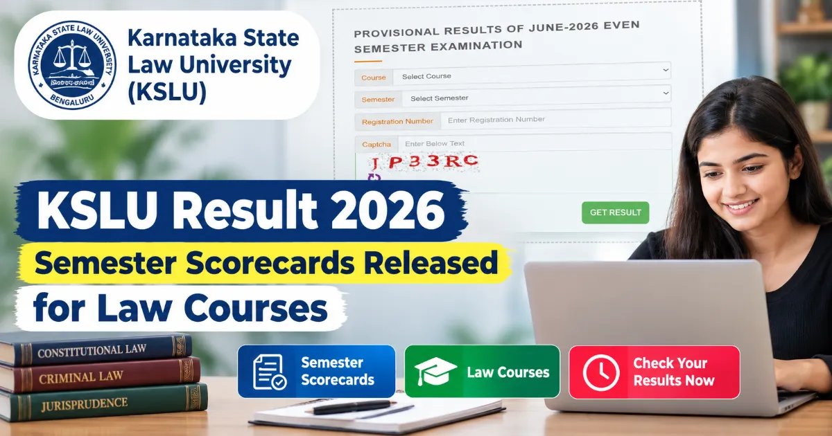 KSLU Result 2026: Semester Scorecards Released for Law Courses
