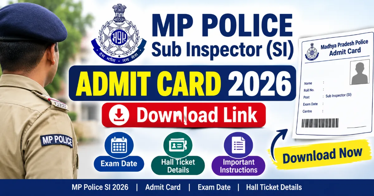 MP Police SI Admit Card 2026: Download Link, Exam Date and Hall Ticket Details