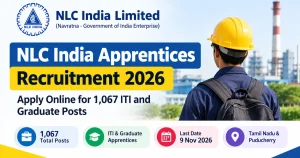 NLC India Apprentices Recruitment 2026: Apply Online for 1,067 ITI and Graduate Apprentice Posts