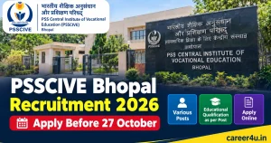 PSSCIVE Bhopal Recruitment 2026: Apply Before 27 October