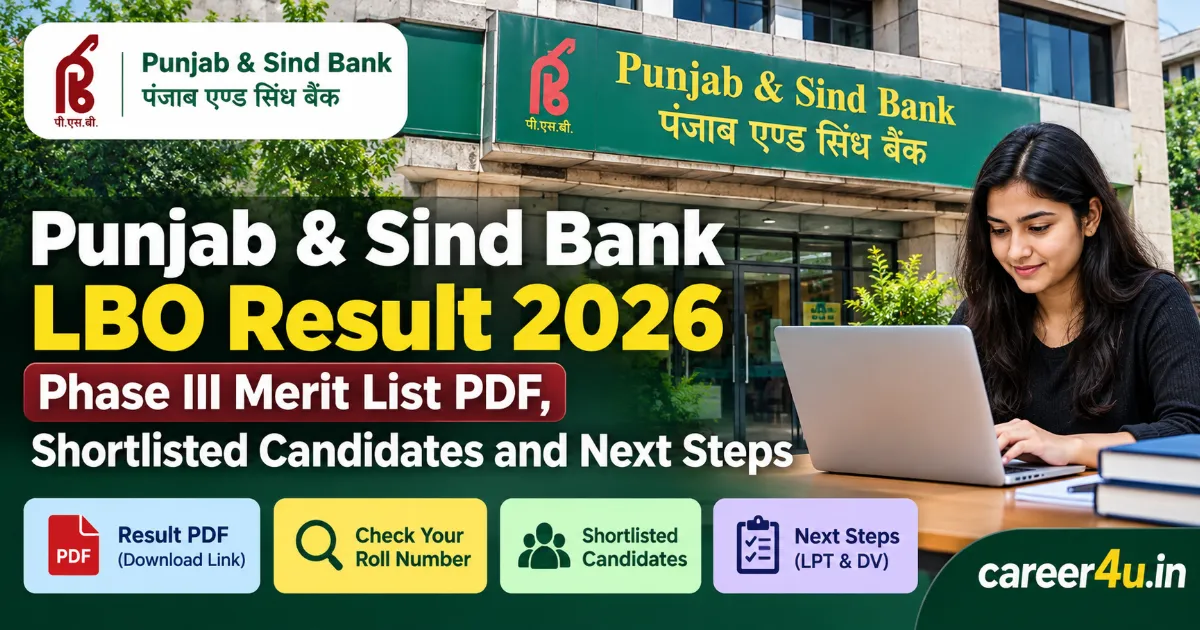 Punjab & Sind Bank LBO Result 2026: Phase III Merit List PDF, Shortlisted Candidates and Next Steps
