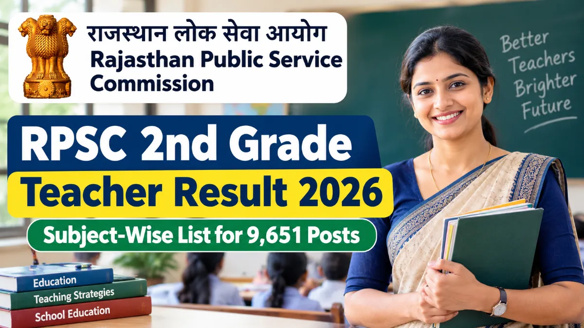 RPSC 2nd grade teacher result 2026: Subject-Wise List PDF