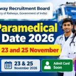 RRB Paramedical Exam Date 2026: CBT on 23 and 25 November