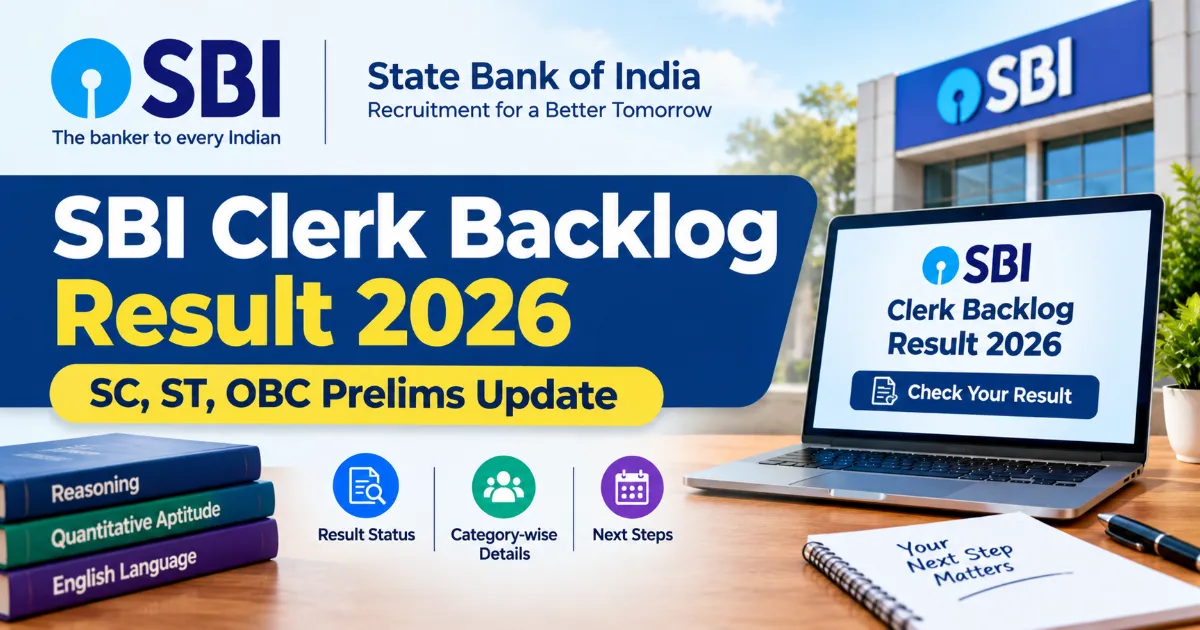 SBI Clerk Backlog Result 2026: SC, ST, OBC Prelims Result for 1,538 Posts