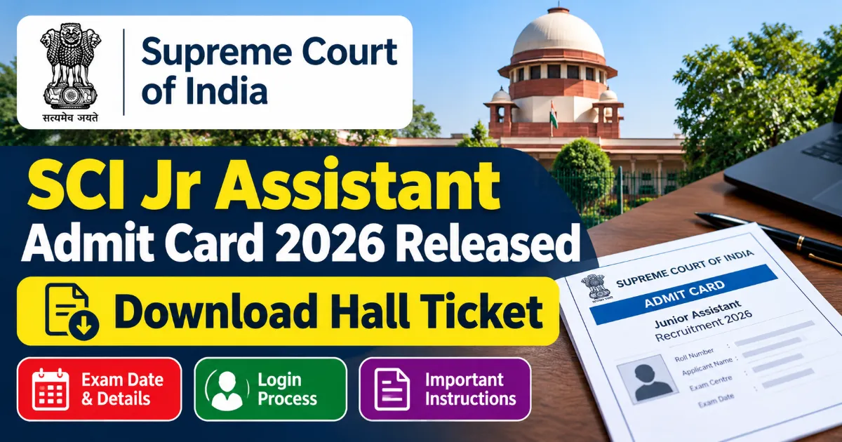 SCI Jr Assistant Admit Card 2026 Released: Download Hall Ticket