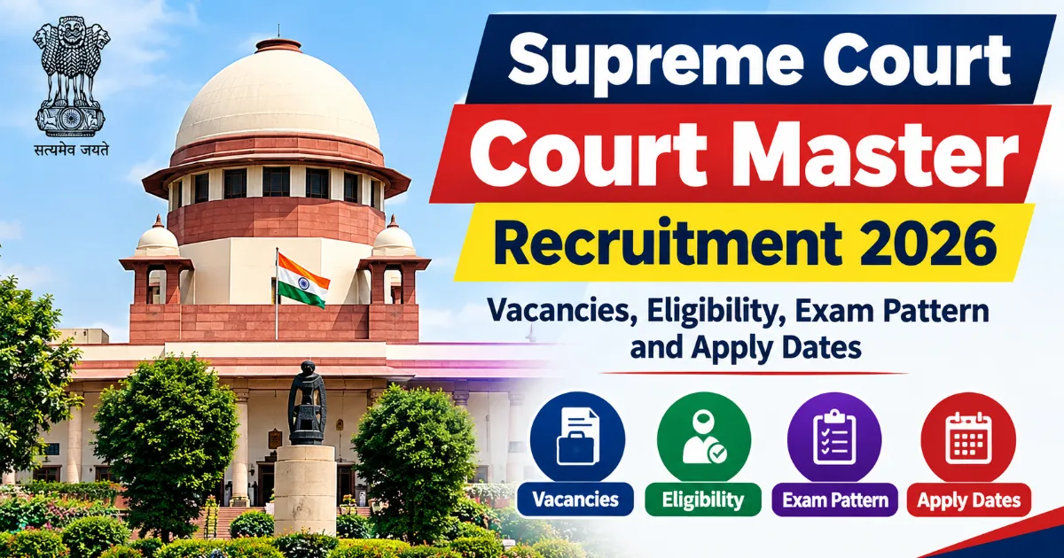 Supreme Court Court Master Recruitment 2026: Vacancies, Eligibility, Exam Pattern and Apply Dates