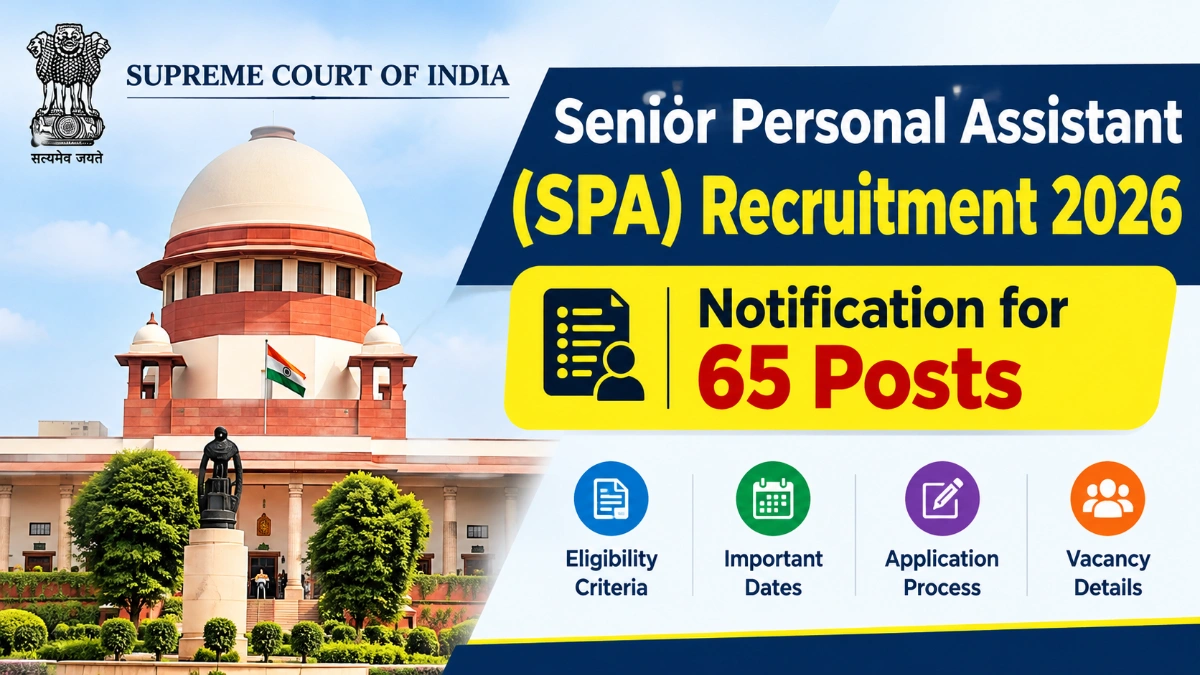 Supreme Court SPA Recruitment 2026: Notification for 65 Posts