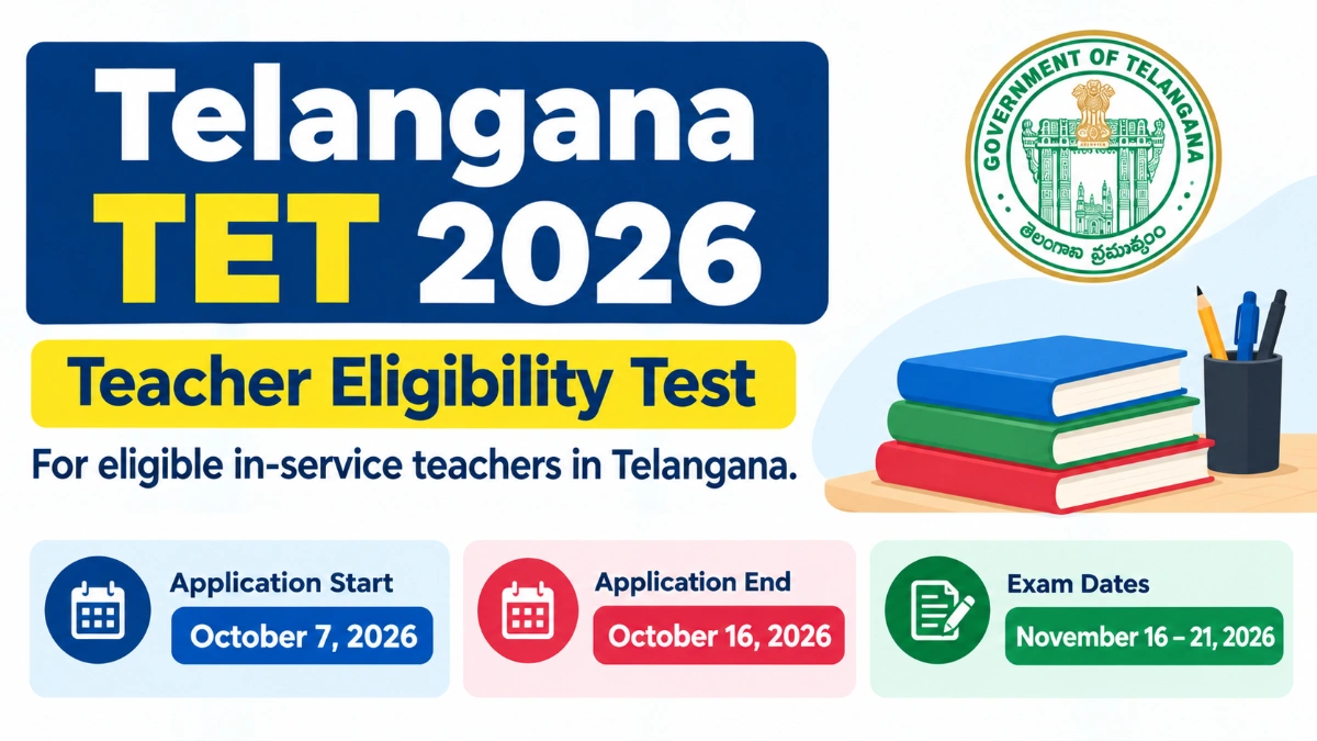 Telangana TET 2026: Dates for In-Service Teachers