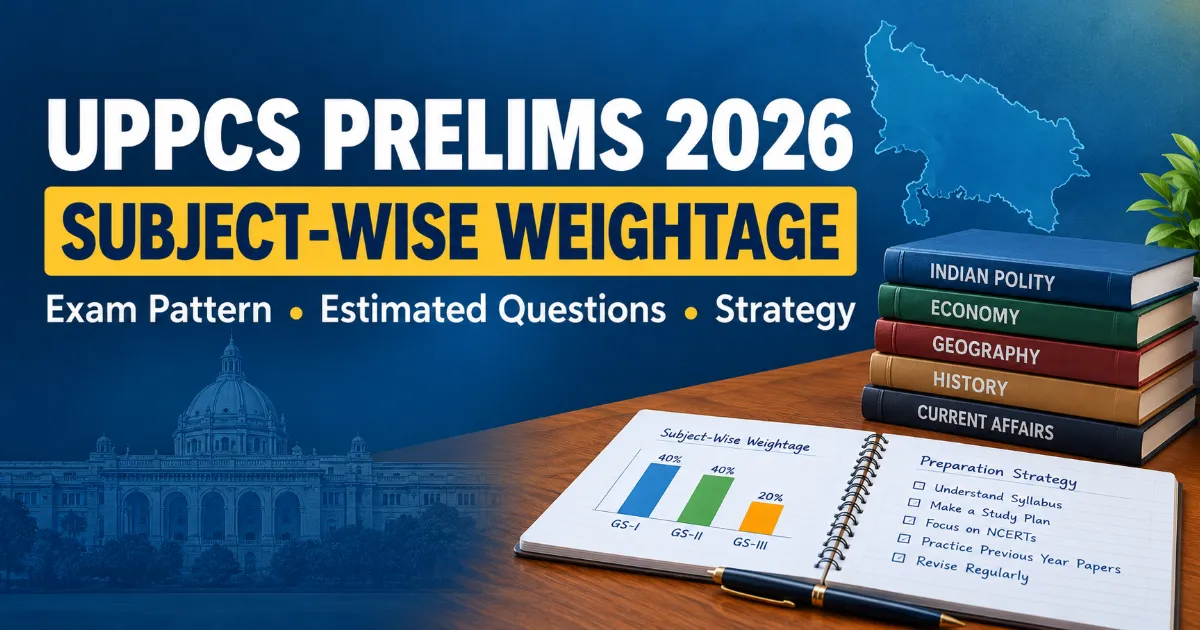 UPPCS Prelims Subject-Wise Weightage 2026: Exam Pattern, Estimated Questions and Preparation Strategy