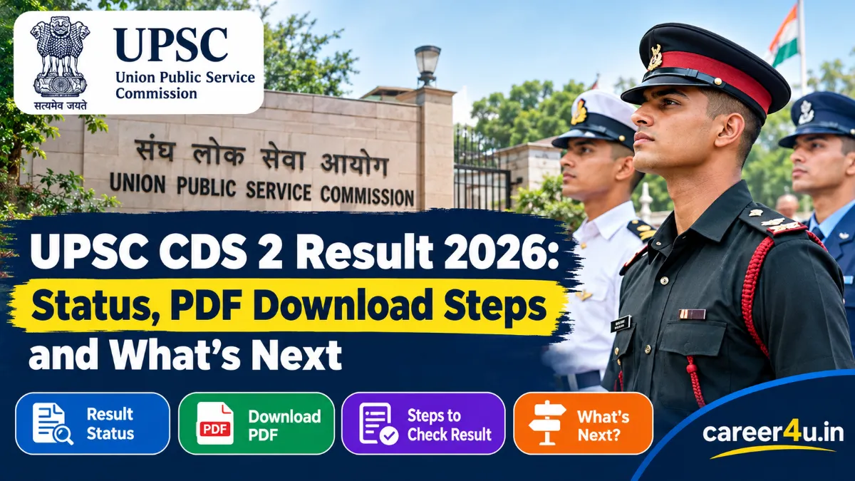 UPSC CDS 2 Result 2026: Status, PDF Download Steps and What’s Next
