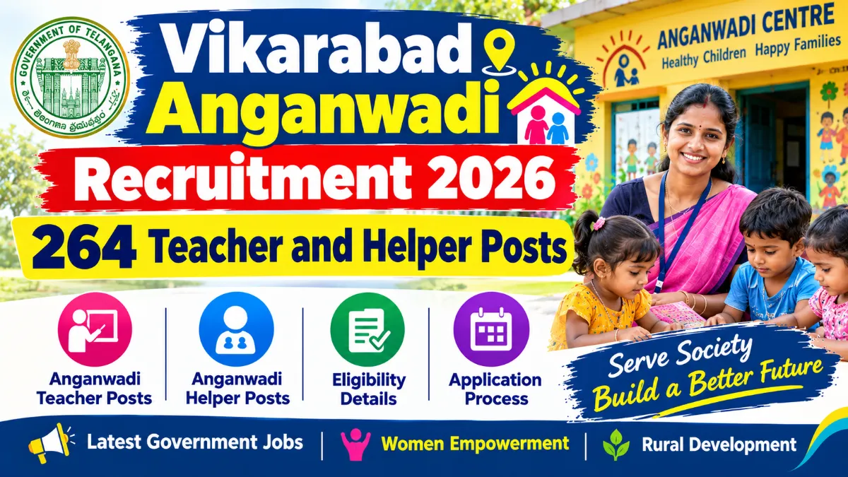 Vikarabad Anganwadi Recruitment 2026: 264 Teacher and Helper Posts